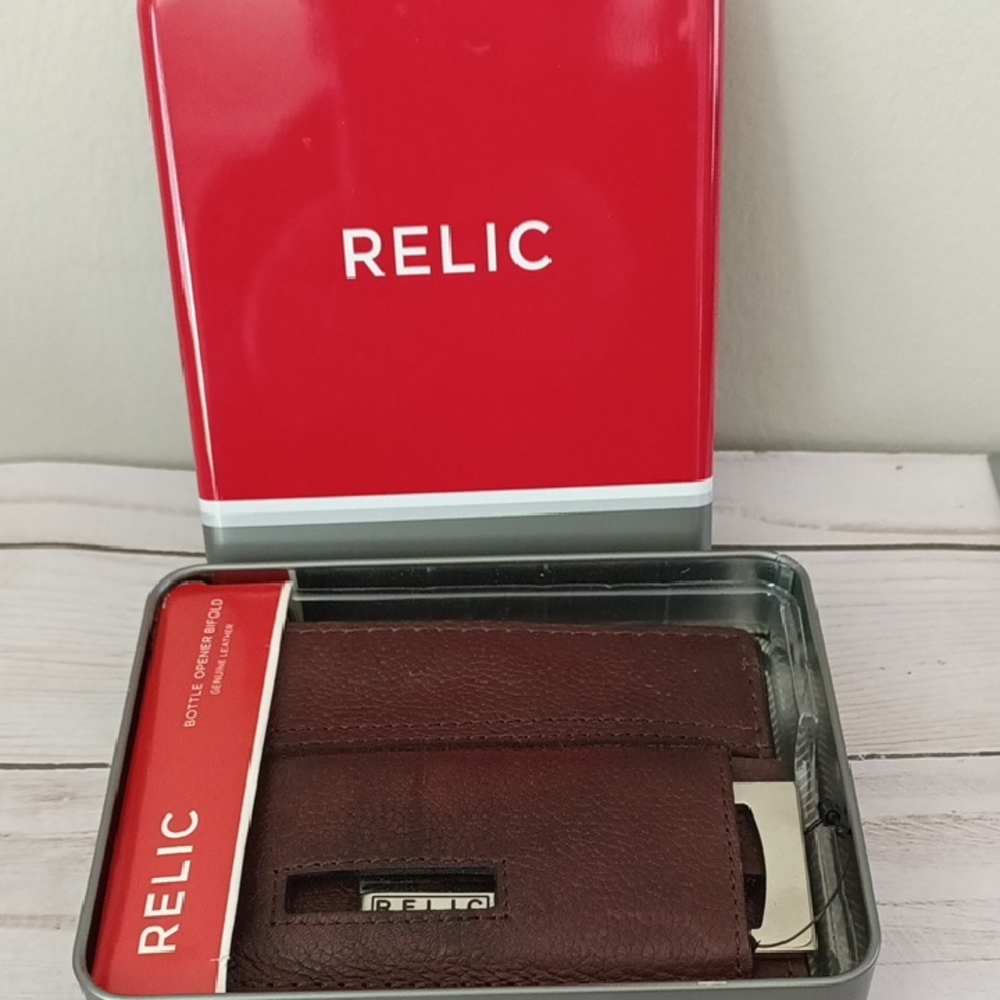 Relic Dark Brown Leather Mens Wallet